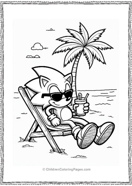 Shadow Sonic Relaxing In A Beach Chair Free PDF Printable