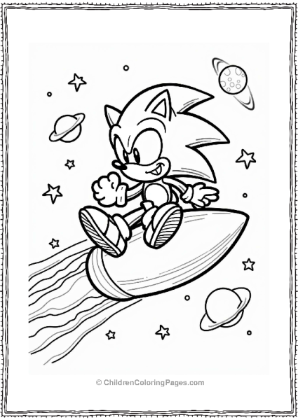 Shadow Sonic Riding A Comet Through Space Free PDF Printable