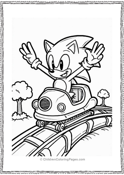 Shadow Sonic Riding A Roller Coaster Free PDF Printable