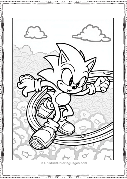 Shadow Sonic Running On A Loop De Loop Free PDF Printable