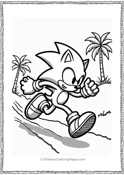 Shadow Sonic Running Through Green Hill Zone Free PDF Printable