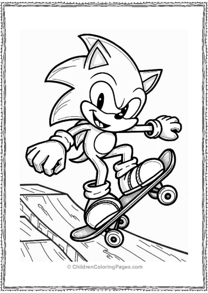 Shadow Sonic Skating Tricks On A Ramp Free PDF Printable