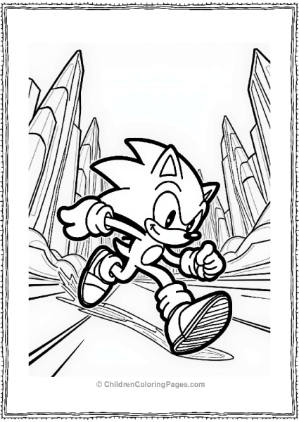 Shadow Sonic Speeding Through Skyscrapers Free PDF Printable