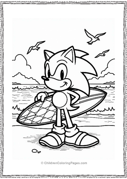 Shadow Sonic Surfing By The Ocean Free PDF Printable