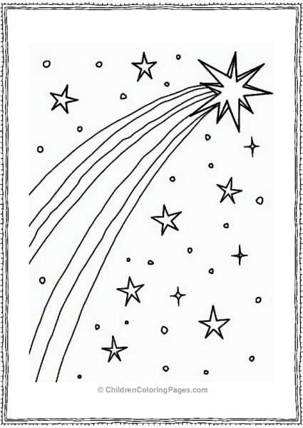 Shooting Star Trail Illustration Pattern Free PDF Printable