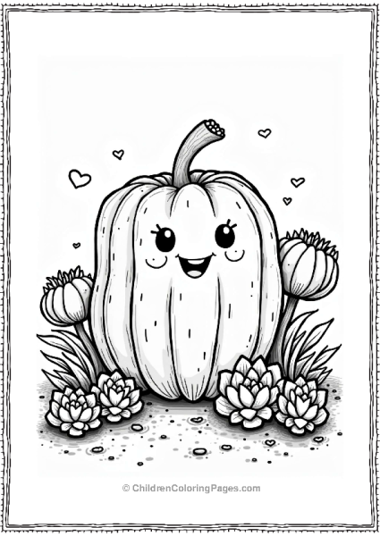 Smiling Succulent Character Scene Free PDF Printable