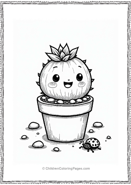 Smiling Succulent In A Flower Pot Free PDF Printable