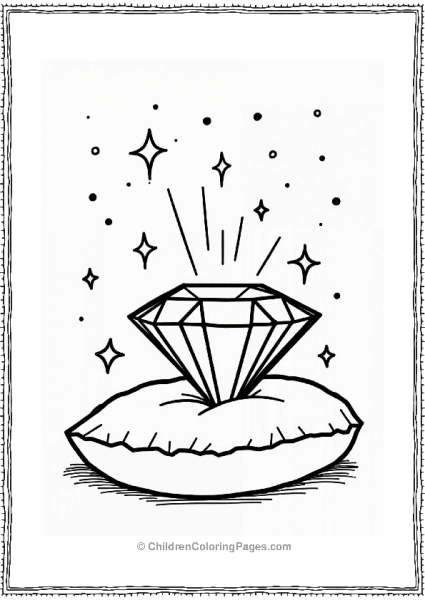 Sparkling Diamond On A Cushion Free PDF Printable