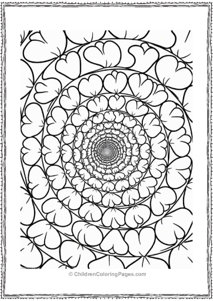 Spiral Of Hearts Coloring Pattern Free PDF Printable