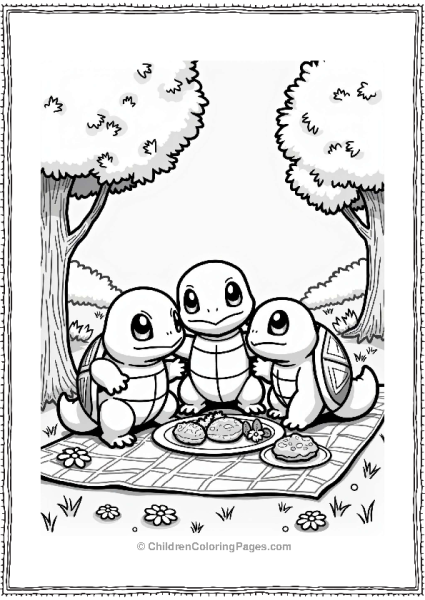 Squirtle And Friends Picnic In Nature Free PDF Printable
