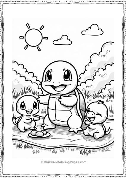 Squirtle And Friends Picnic Free PDF Printable