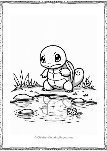 Squirtle By A Stream Free PDF Printable