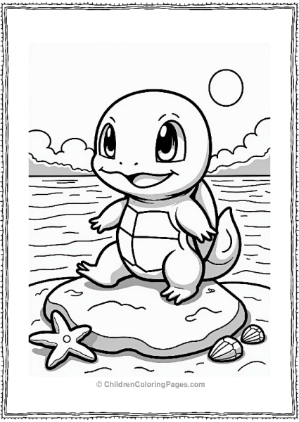 Squirtle By The Sea At Sunset Free PDF Printable