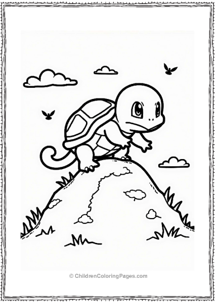 Squirtle Climbing A Hill Free PDF Printable