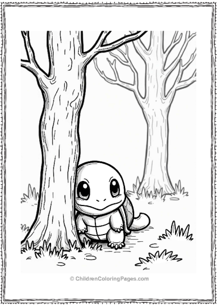 Squirtle In A Snowy Forest Free PDF Printable