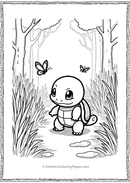 Squirtle On A Hidden Path Free PDF Printable