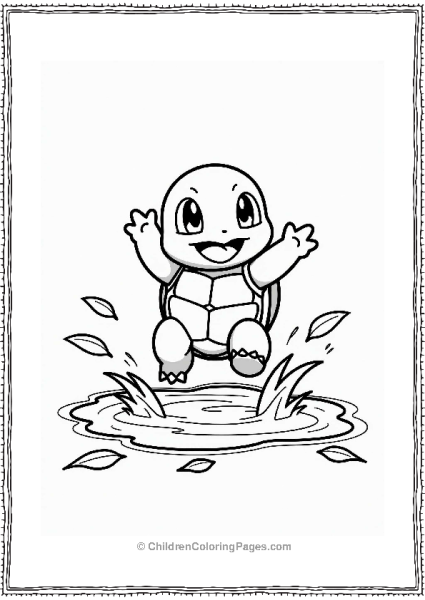 Squirtle Splashing In A Puddle Free PDF Printable