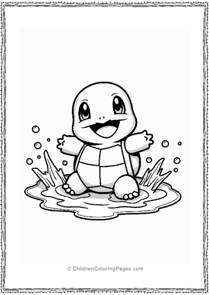 Squirtle Splashing With Piplup Free PDF Printable