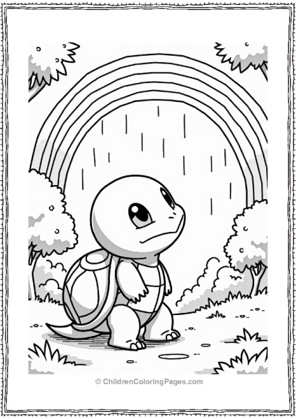 Squirtle Under A Rainbow Free PDF Printable