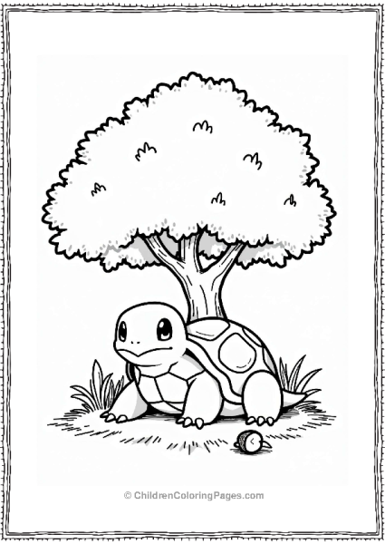 Squirtle Under A Tree Canopy Free PDF Printable