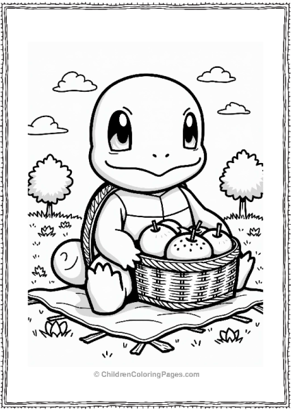 Squirtle With A Picnic Basket Free PDF Printable
