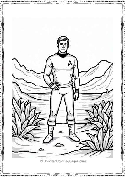 Star Trek Captain Kirk On An Alien Landscape Free PDF Printable