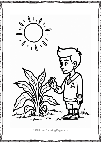 Star Trek Dr McCoy Examining A Curious Plant Free PDF Printable