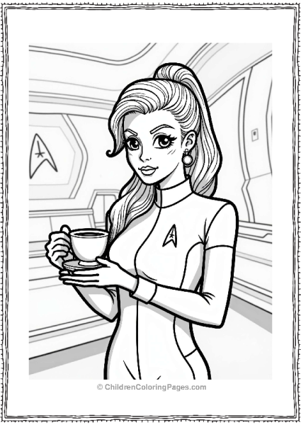 Star Trek First Officer Nova In A Modern Lounge Free PDF Printable
