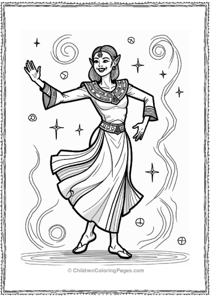 Star Trek Joyful Romulan Dancing Amidst Stars Free PDF Printable