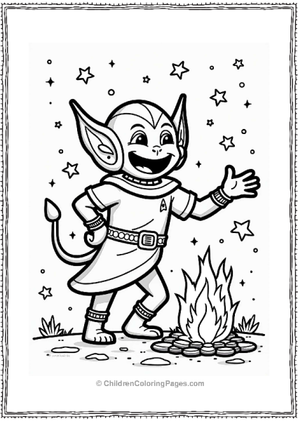 Star Trek Klingon Character Dancing By A Bonfire Free PDF Printable
