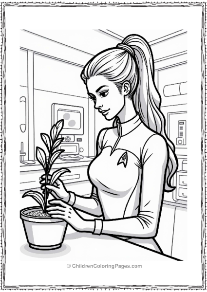 Star Trek Medical Officer Tara In The Medical Bay Free PDF Printable