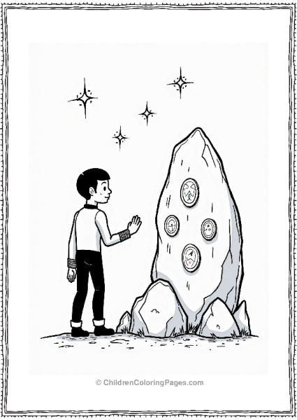Star Trek Mr Spock Analyzing A Strange Rock Formation Free PDF Printable