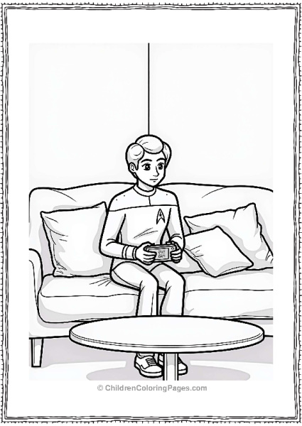 Star Trek Navigator Vega Relaxing With A Handheld Game Free PDF Printable