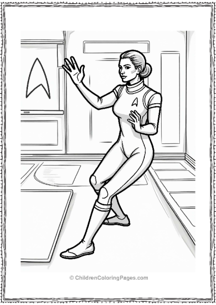 Star Trek Security Officer Juno Practicing Self Defense Free PDF Printable