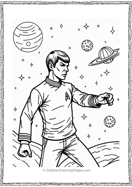 Star Trek Spock Using Vulcan Nerve Pinch In Space Free PDF Printable