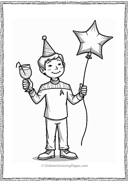 Star Trek Starfleet Officer With Party Hat Free PDF Printable