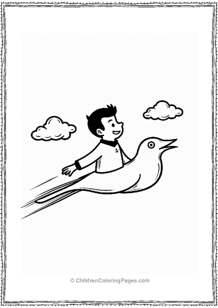 Star Trek Sulu Flying On An Alien Bird Free PDF Printable