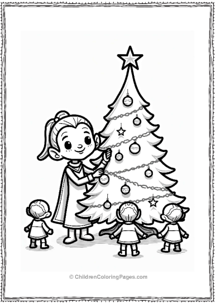 Star Trek Trill Character Decorating A Christmas Tree Free PDF Printable