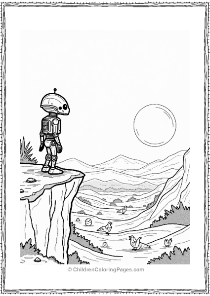 Star Wars Droid Overlooking Alien Valley Free PDF Printable