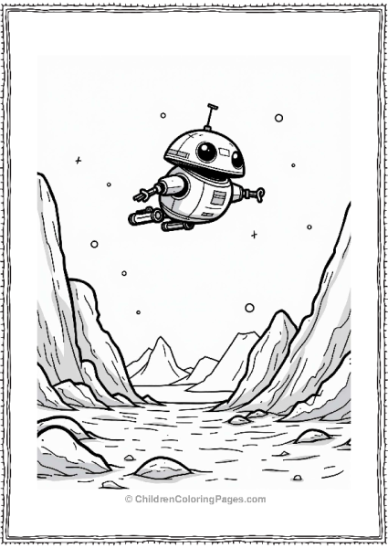 Star Wars Friendly Droid In Alien Landscape Free PDF Printable