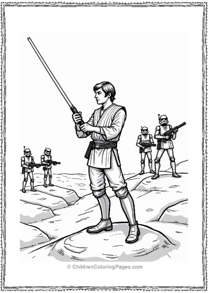 Star Wars Luke Skywalker Training With Droids Free PDF Printable