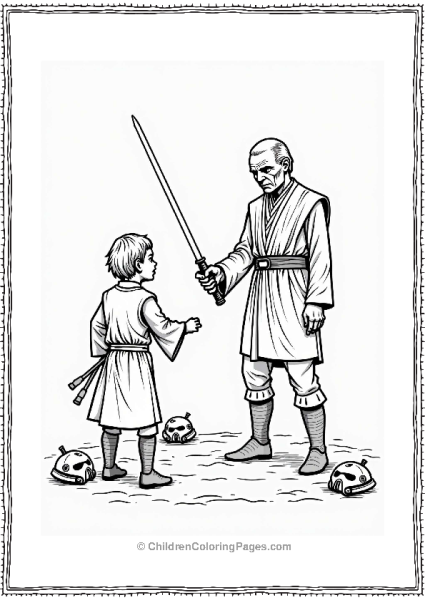 Star Wars Mace Windu Training A Young Jedi Free PDF Printable