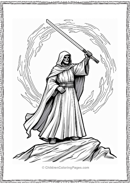 Star Wars Menacing Sith Lord With Lightsaber Free PDF Printable