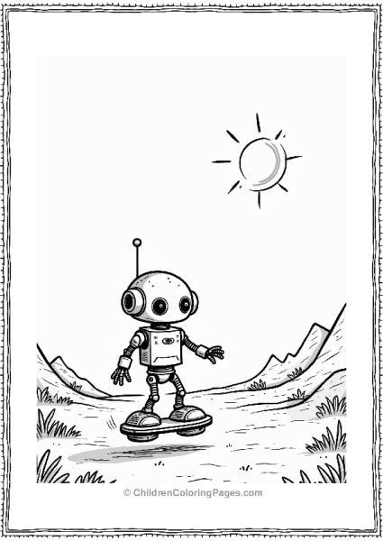 Star Wars Playful Droid On Hoverboard In Alien Landscape Free PDF Printable