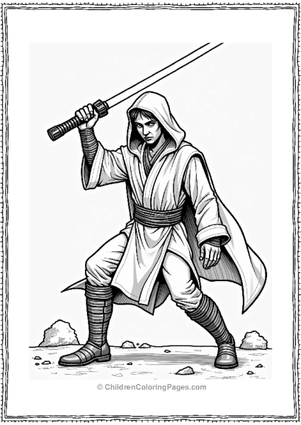 Star Wars Sith Apprentice With Double Bladed Lightsaber Free PDF Printable