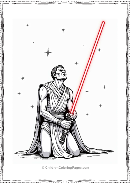 Star Wars Sith Character With Red Lightsaber Free PDF Printable