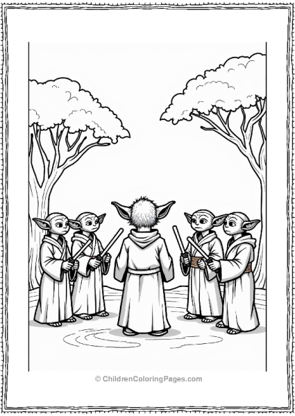 Star Wars Yoda Teaching Younglings Free PDF Printable
