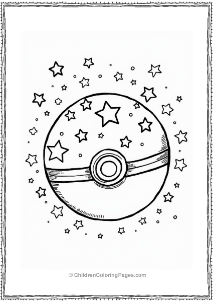 Starry Night Pokeball Design Free PDF Printable