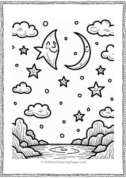 Starry Night Sky With Creative Patterns Free PDF Printable
