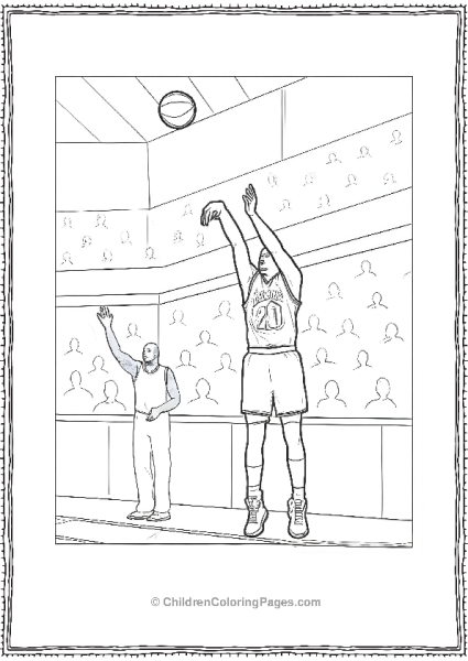 Steph Curry Shooting Basketball In Stadium Free PDF Printable